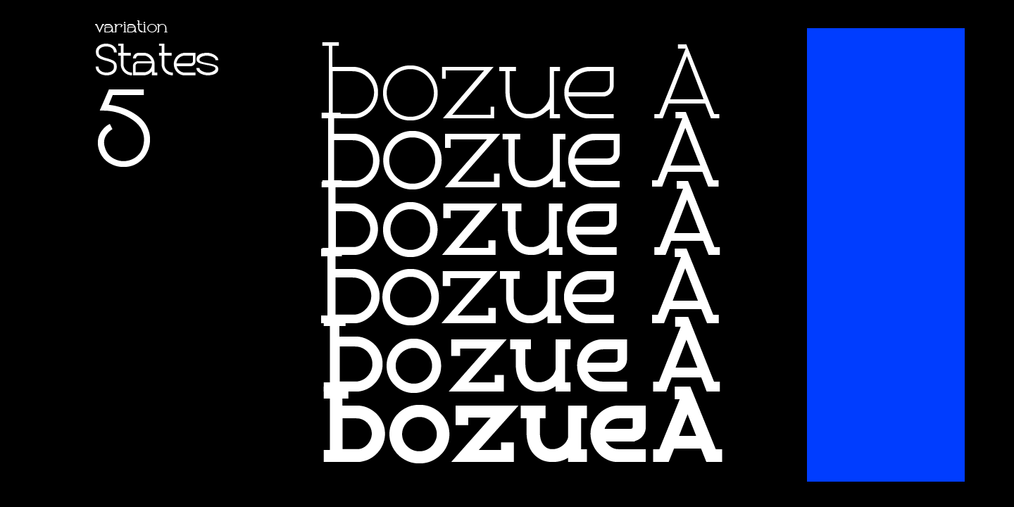 Пример шрифта Bozue Regular